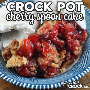 This Crock Pot Cherry Spoon Cake Recipe couldn't be easier! Just toss three simple ingredients in a slow cooker before dinner and when everyone is done eating, you will have a yummy dessert just begging for a scoop of your favorite ice cream!