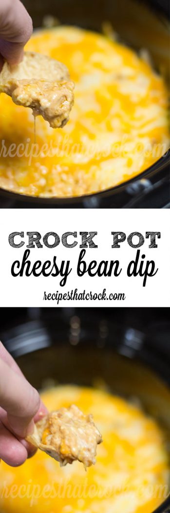 Crock Pot Cheesy Bean Dip:  A party favorite every time!  
