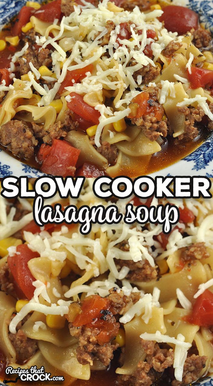 Are you looking for a new kind of soup to toss into your crock pot? This Slow Cooker Lasagna Soup is a great way to switch up your soup routine! via @recipescrock