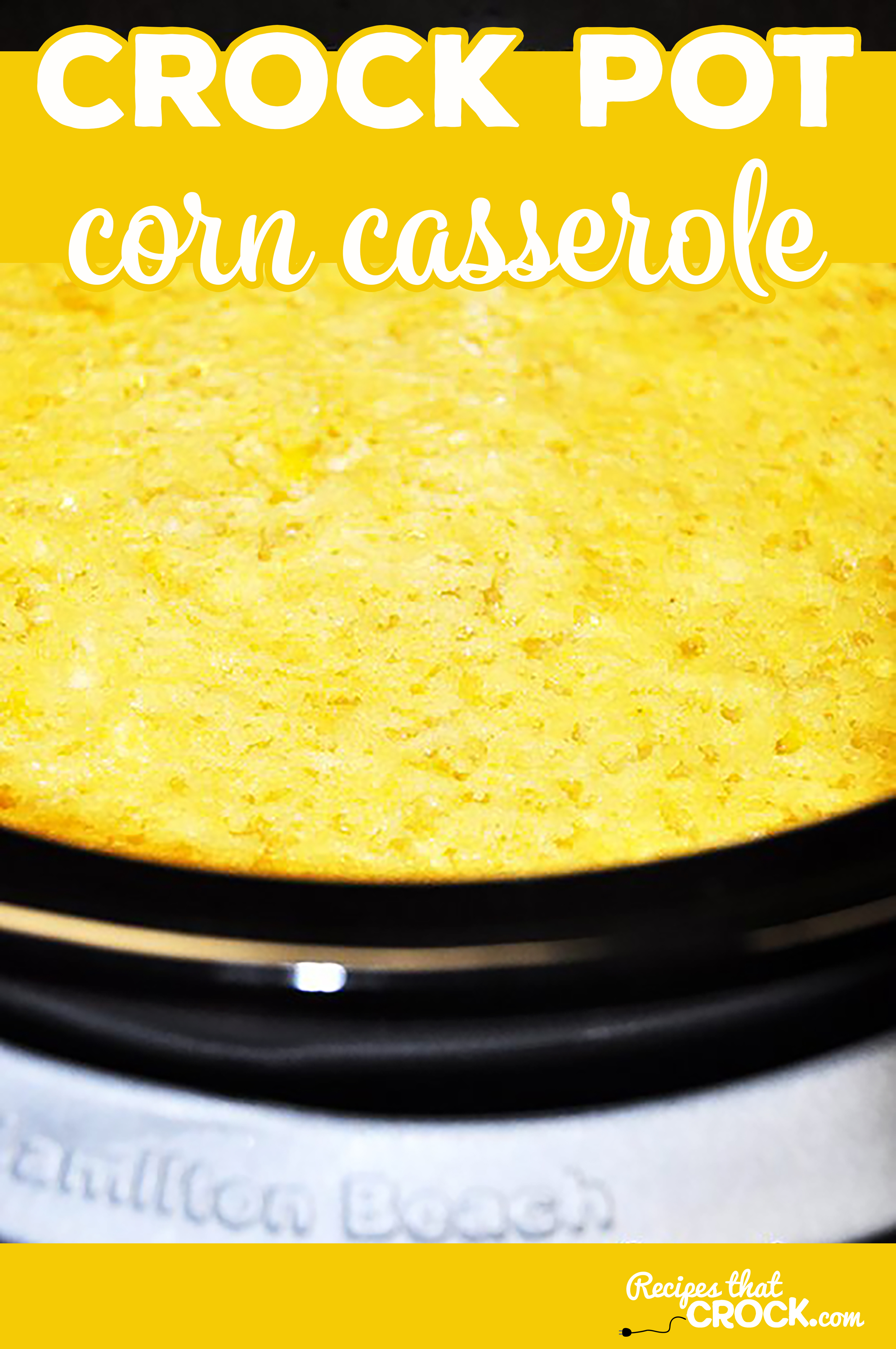Do you love a good corn casserole (corn pudding or spoon bread)? Or are you looking for a fantastic side to bring to Thanksgiving or Christmas dinner? This Crock Pot Corn Casserole recipe is phenomenal... and as someone who is VERY serious about her corn casseroles, that says a lot! #CrockPot #CornCasserole #FamilyDinner via @recipescrock