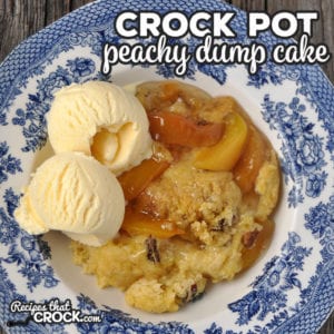 Love peaches or just want an ah-mazingly yummy recipe? Try out this Crock Pot Peachy Dump Cake! This is so yummy, I might add it to my list of must-make recipes for Thanksgiving!