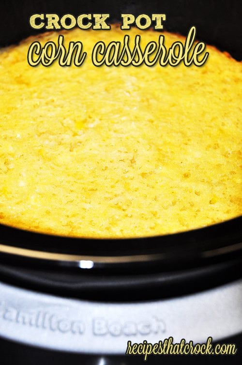 Do you love a good corn casserole (corn pudding or spoon bread)? Or are you looking for a fantastic side to bring to Thanksgiving or Christmas dinner? This Crock Pot Corn Casserole recipe is phenomenal... and as someone who is VERY serious about her corn casseroles, that says a lot! #CrockPot #CornCasserole #FamilyDinner