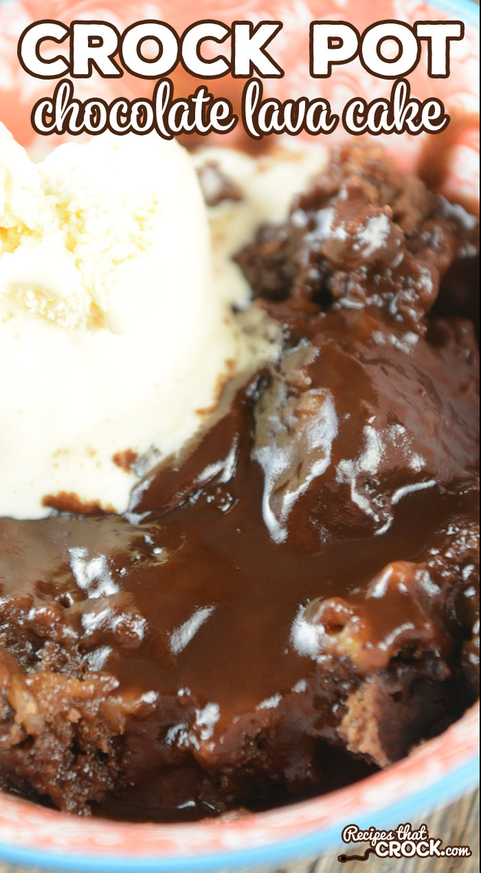 Crock Pot Chocolate Lava Cake is a simple slow cooker dessert recipe that serves delicate chocolate cake with a bubbly chocolate sauce & vanilla ice cream.