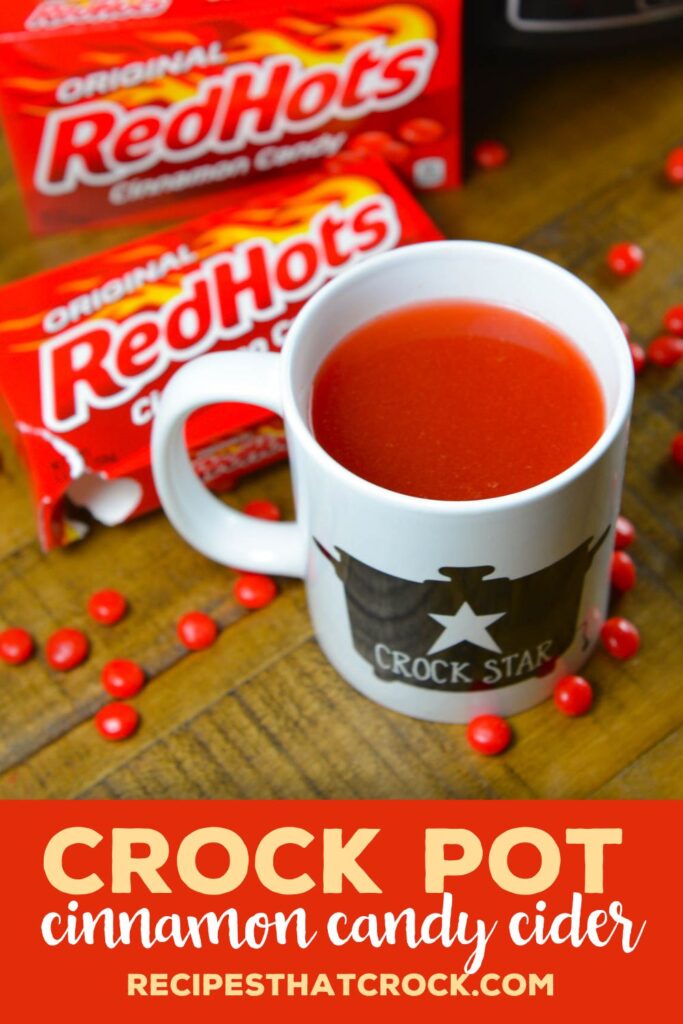 Are you looking for a warm festive drink for the holidays or yummy recipe for leftover candy? Whether you are grabbing a mug to snuggle up by the fire or serving up a ladle or two at your next Christmas party, this Easy Crock Pot Cinnamon Cider Recipe is sure to be a hit!