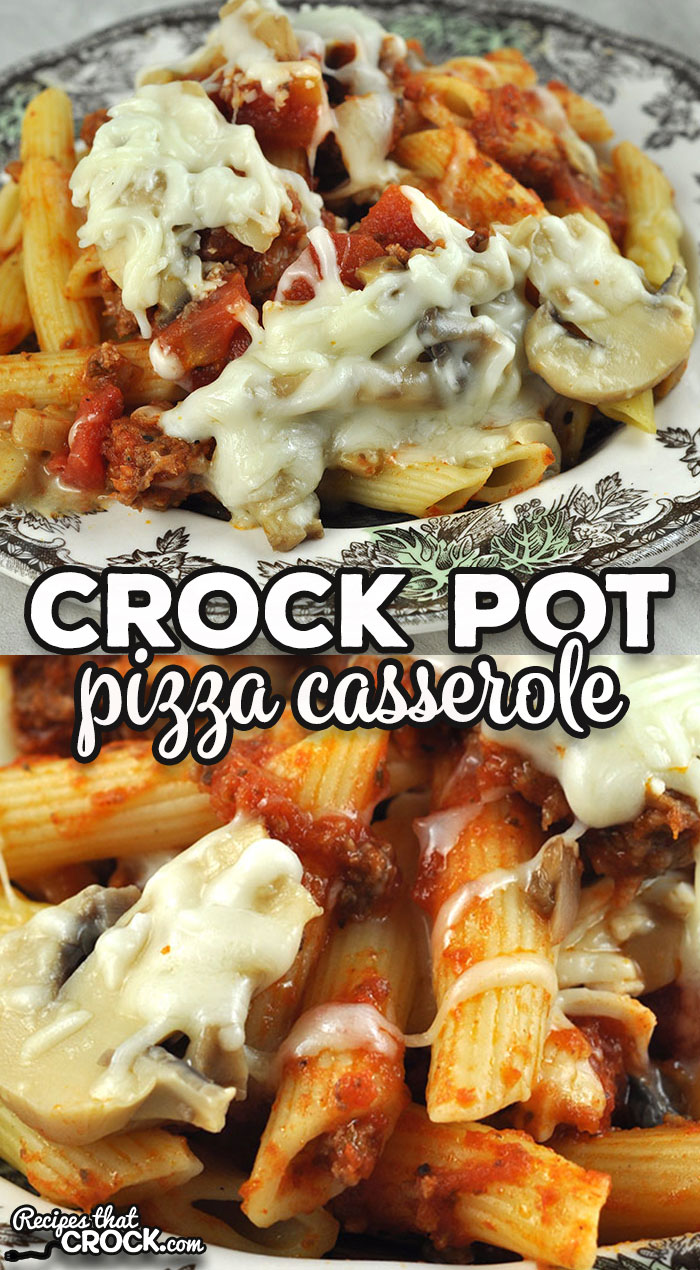 Does your family love pizza as much as mine does? If so, they will LOVE this Crock Pot Pizza Casserole recipe. It is easy to make and delicious too! via @recipescrock