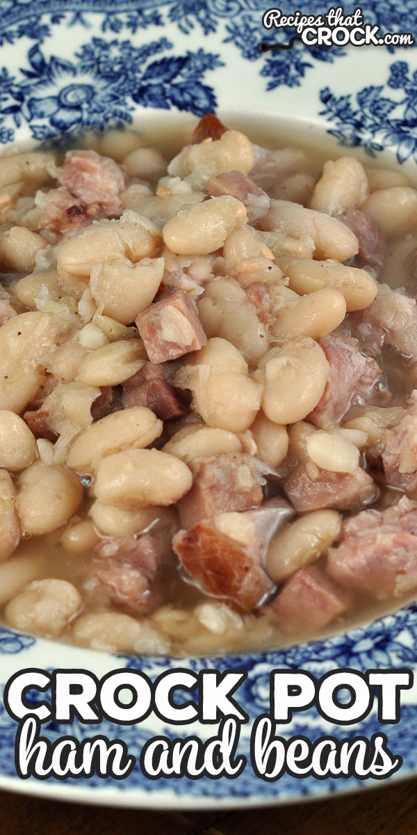 This Crock Pot Ham and Beans recipe could not be easier. This delicious creamy comfort food goes great with some sweet corn bread. So grab some left over ham or a couple ham hocks and get to crockin'. via @recipescrock