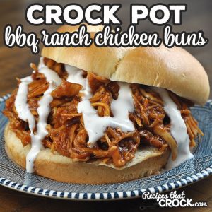 Want a foolproof recipe that is absolutely delicious? This Crock Pot BBQ Ranch Chicken Buns recipe is just that! Great for everyday or a potluck!