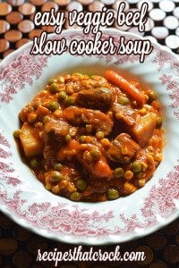 Easy Veggie Beef Slow Cooker Soup