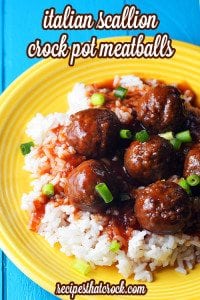 Italian Scallion Crock Pot Meatballs