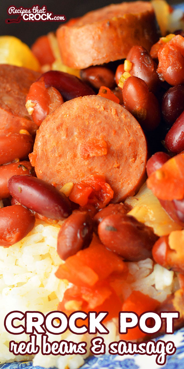 Does someone in you family just love red beans and rice? This Slow Cooker Red Beans and Sausage is a great recipe to serve over rice. via @recipescrock