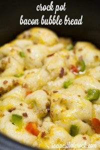 Crock Pot Bacon Bubble Bread Recipe. The perfect dinner bread straight from the slow cooker!