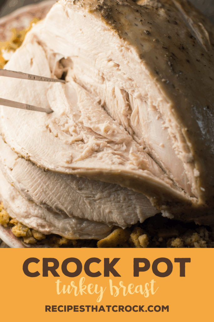 Crock Pot Turkey Breast Recipe - Simple slow cooker recipe that makes whipping up the perfect holiday turkey a snap. Readers call it the best turkey they have made and we agree! This is our go-to for Thanksgiving. It is easy to make and comes out juicy every time!!