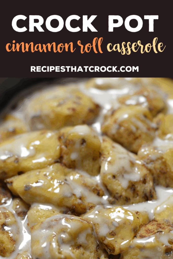 Are you looking for a crock pot recipe for the cinnamon roll lovers in your family? Our Crock Pot Cinnamon Roll Casserole recipe is a simple breakfast treat! This recipe only has 7 ingredients: Cinnamon Rolls, Cream, Eggs, Maple Syrup, Cinnamon, Nutmeg and Vanilla. Our readers have loved this tried and true recipe for years! Reader Erin M. says: "Absolutely amazing recipe, easy and delicious!" Reader Kelly L. says: "Yummy, plus Added raisins 🙂"