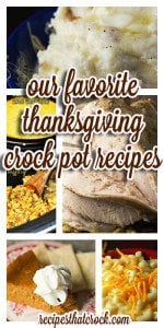 Thanksgiving Crock Pot Recipes: All of our slow cooker holiday recipes from juicy out of this world turkey breast to fall off the bone ham . All the fixins are right here corn casserole, mashed potatoes and mac and cheese along with our dessert favorites and yes there is pumpkin pie! All crock pot recipes!