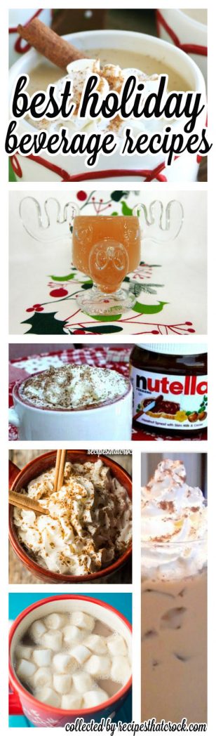 The BEST holiday beverage recipes from some of my favorite bloggers! Iced Coffees, Eggnog Lattes, Protein Coffee, Hot Chocolate Recipes, Pumpkin Lattes, Jolly Juice, Apple Ciders, Sangria and more! Great warm crock pot recipes and chilled holiday beverage options.