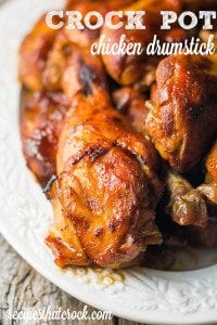 Crock Pot Chicken Drumstick Recipe: Easy crock pot recipe for chicken legs. So flavorful and our trick to getting that off the grill taste!
