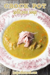 Crockpot Split Pea Soup: The classic homemade soup that grandma used to make. This old fashioned soup is the perfect leftover ham recipe.