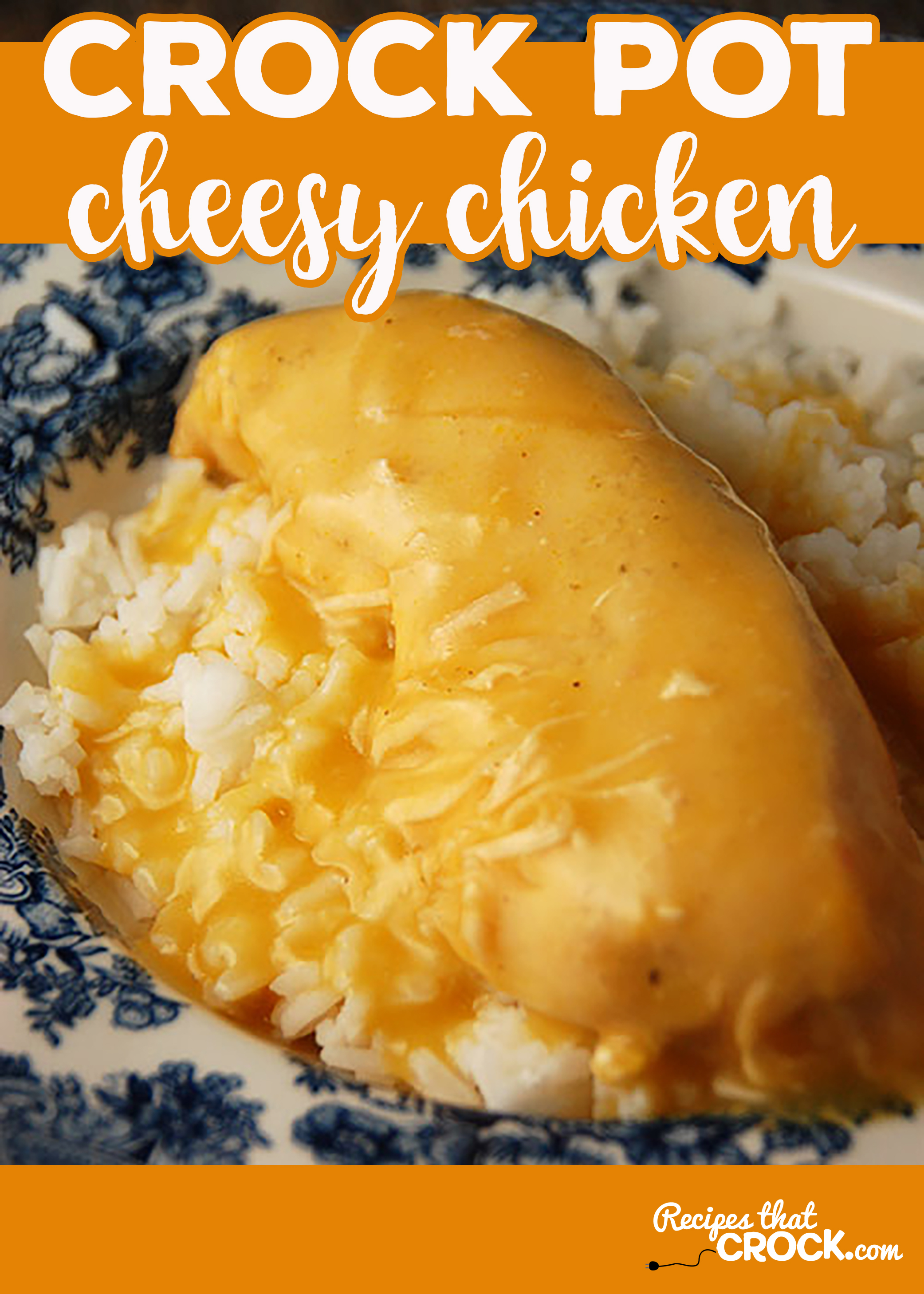 Do you love a dump and go recipe as much as I do? This Cheesy Crock Pot Chicken is so simple to throw together and has a flavor that adults and kids alike love! via @recipescrock