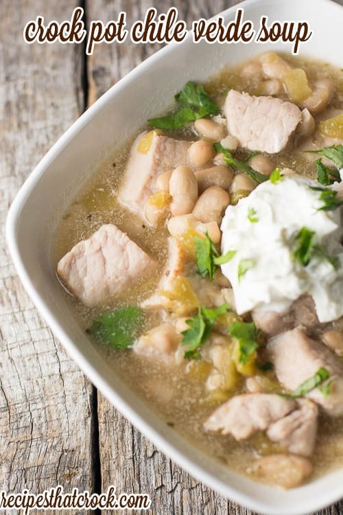 Crock Pot Chile Verde: Delicious soup recipe that is super easy to throw together and always has everyone asking for seconds!
