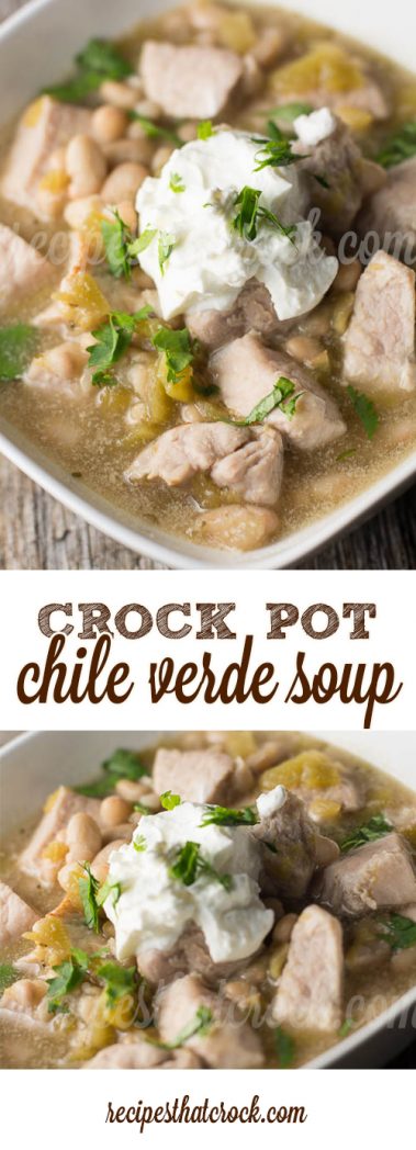 Crock Pot Chile Verde: Delicious soup recipe that is super easy to throw together and always has everyone asking for seconds!