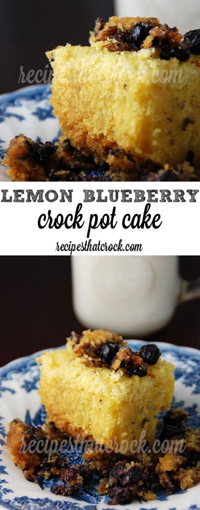 Lemon Blueberry Crock Pot Cake: Perfectly lemony and sweet. 