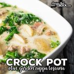 Crock Pot Olive Garden Zuppa Toscana Soup Copy Cat. Savory sausage, potatoes and kale in a creamy broth soup.