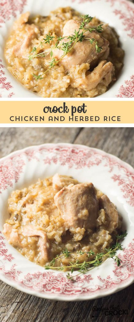 Crock Pot Chicken and Herbed Rice - Your rice lovers will love this traditional dish with our trick for super tender chicken every time!