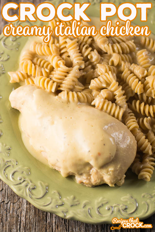 Crock Pot Creamy Italian Chicken- Easy crock pot meal that everyone loves. via @recipescrock