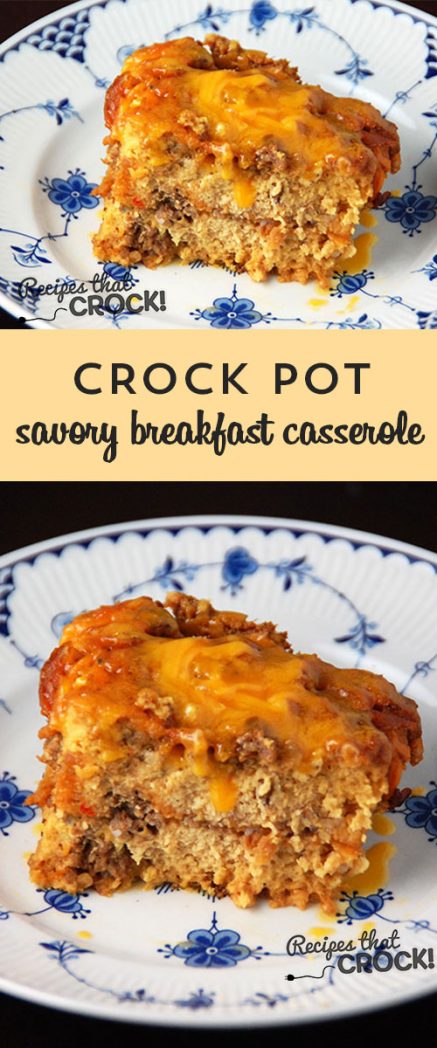 Savory Crock Pot Breakfast Casserole - The perfect casserole to feed a crowd!