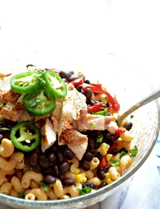 chicken enchilada pasta salad