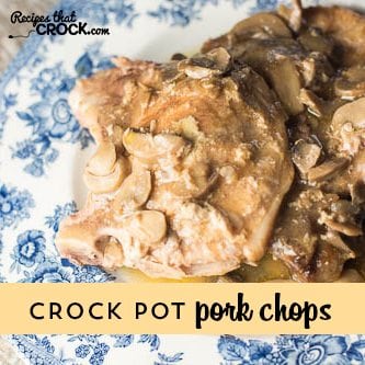 Easy Crock Pot Recipe for Pork Chops. Great weeknight dinner to throw together.