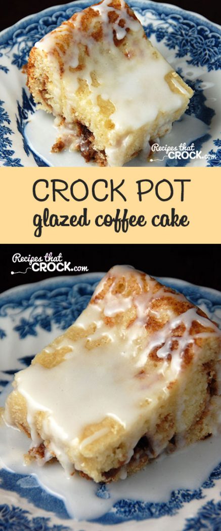 This delicious Crock Pot Glazed Coffee Cake is so easy a two year old can help!