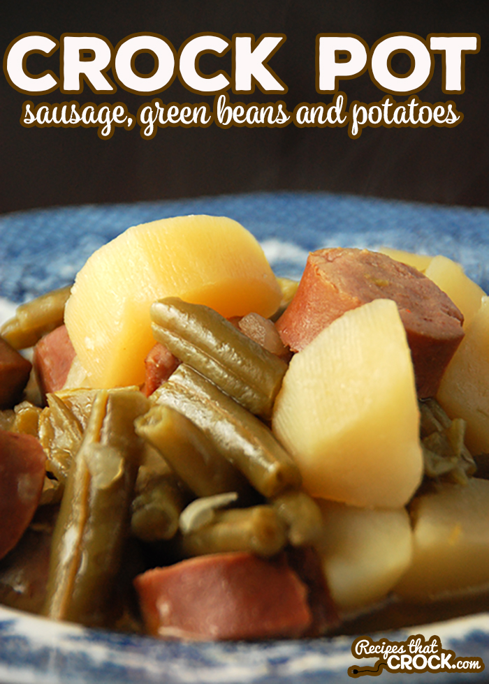 This Crock Pot Sausage, Green Beans and Potatoes is an instant family favorite! via @recipescrock
