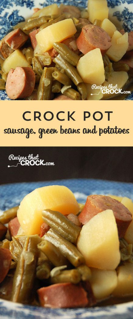 Crock Pot Sausage, Green Beans and Potatoes via @recipescrock