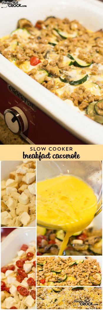 Crock Pot Breakfast Casserole: Easy slow cooker casserole that is always a family and crowd favorite! Great flavors for spring and summer.