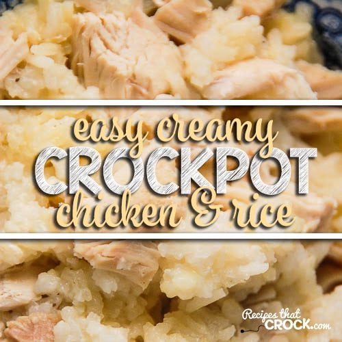 Easy Creamy Crock Pot Chicken and Rice! So simple to throw together.