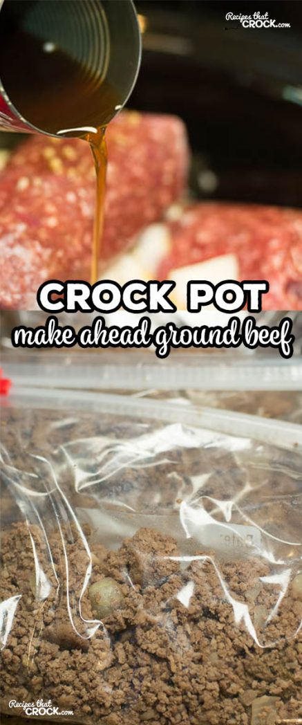 Crock Pot Make Ahead Ground Beef is perfect to a make tacos, pizzas, casseroles and more! Make a large batch in your slow cooker - freeze for later use!