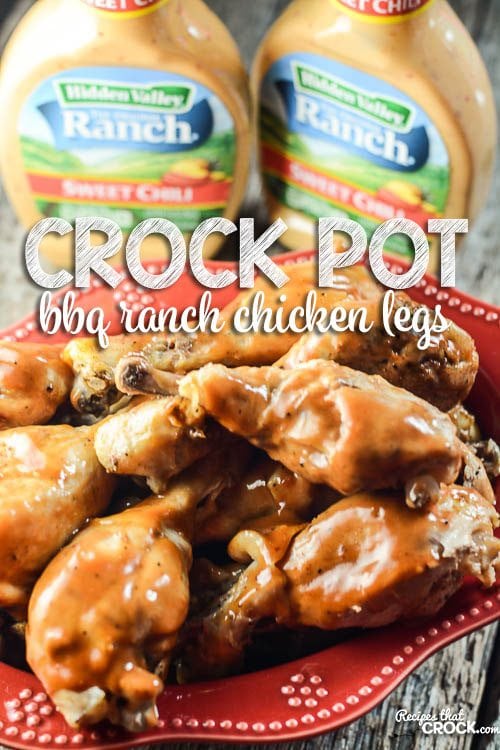 Crock Pot BBQ Ranch Chicken Legs: This is the perfect recipe to feed a crowd! The chicken is fall apart tender and so flavorful! The tangy flavors of barbecue sauce pair perfectly with the creamy ranch with a hint of sweet chili. #ad #FavRanchFlav