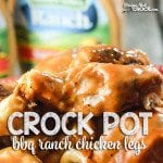 Crock Pot BBQ Ranch Chicken Legs: This is the perfect recipe to feed a crowd! The chicken is fall apart tender and so flavorful! The tangy flavors of barbecue sauce pair perfectly with the creamy ranch with a hint of sweet chili. #ad