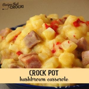 For breakfast or dinner, this easy Crock Pot Hashbrown Casserole is sure to please!