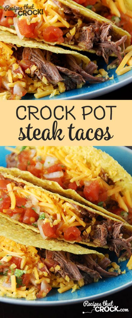 Change up taco night with these delicious Crock Pot Steak Tacos!