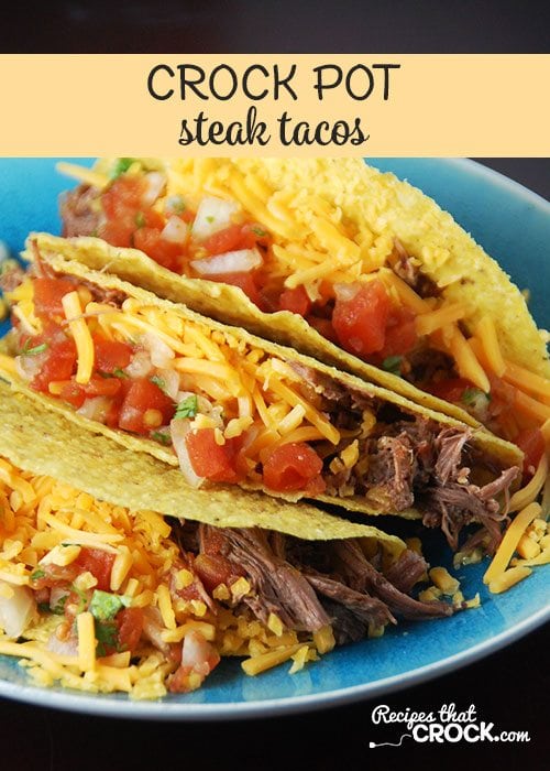 Change up taco night with these delicious Crock Pot Steak Tacos!