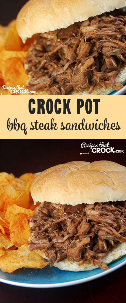 These Crock Pot BBQ Steak Sandwiches are ah-mazing!