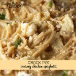 This Crock Pot Creamy Chicken Spaghetti is an instant family favorite and so easy to make!