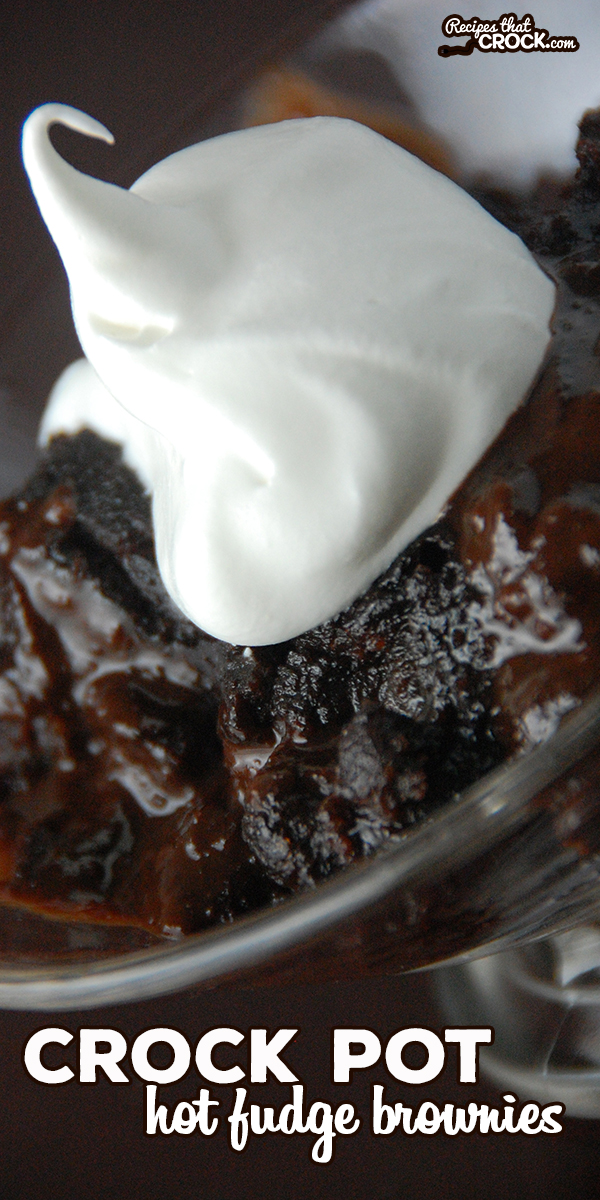 Delicious Crock Pot Hot Fudge Brownies everyone will love! An easy chocolate dessert for kids of all ages. via @recipescrock