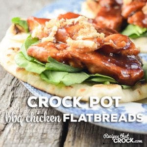 Crock Pot BBQ Flatbreads: Are you looking for a recipe that is quick and delicious? Our BBQ Chicken Flatbreads are so flavorful you won't believe how easy they are to throw together!