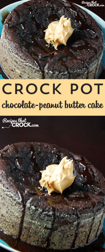 Satisfy your chocolate and peanut butter cravings with this delicious Chocolate-Peanut Butter Cake for your crock pot!