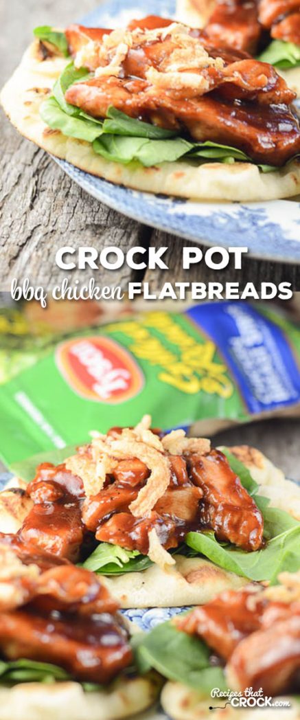 Crock Pot BBQ Flatbreads: Are you looking for a recipe that is quick and delicious? Our BBQ Chicken Flatbreads are so flavorful you won't believe how easy they are to throw together! #Ad #WMTProjectAPlus @TysonFoods