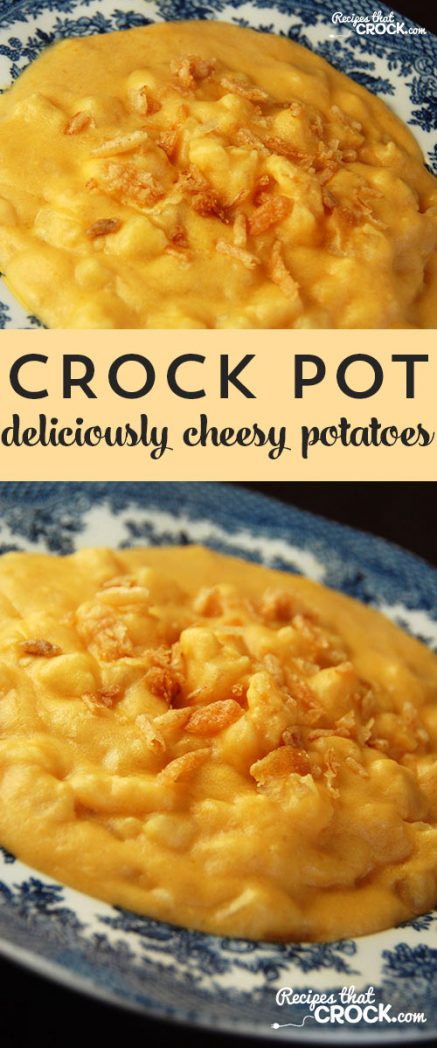 These Deliciously Cheesy Crock Pot Potatoes are delicious, cheesy and oh-so-easy!