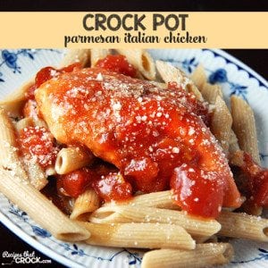 Your taste buds will do a happy dance when you taste this Crock Pot Parmesan Italian Chicken!